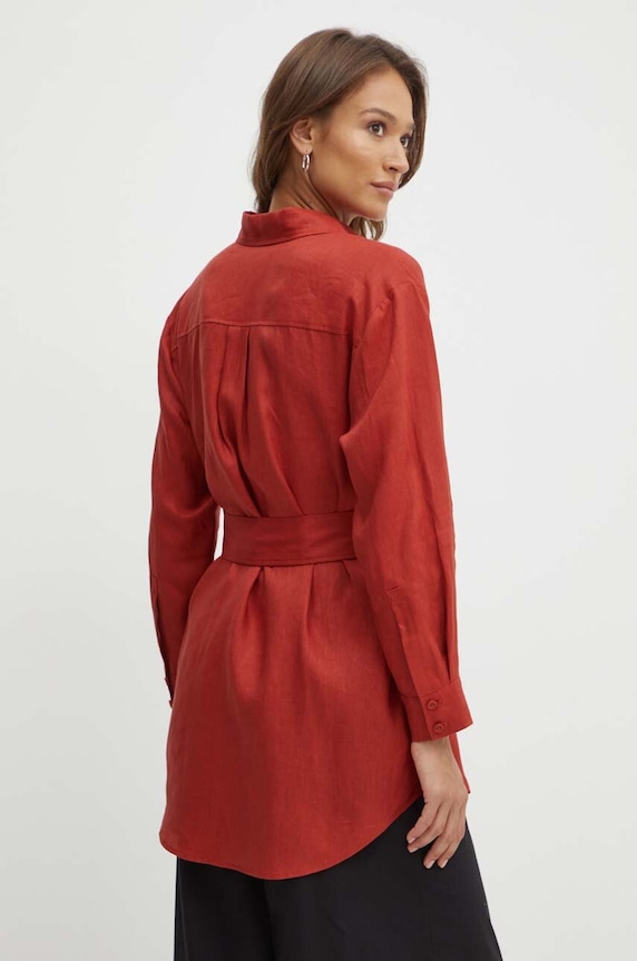 Odzież MAX&Co. sukienka lniana x FATMA MOSTAFA 2418221092200 bordowy
