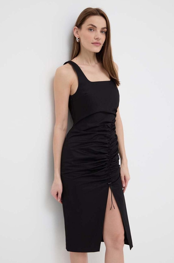 Karl Lagerfeld rochie din denim mini negru 241W1303