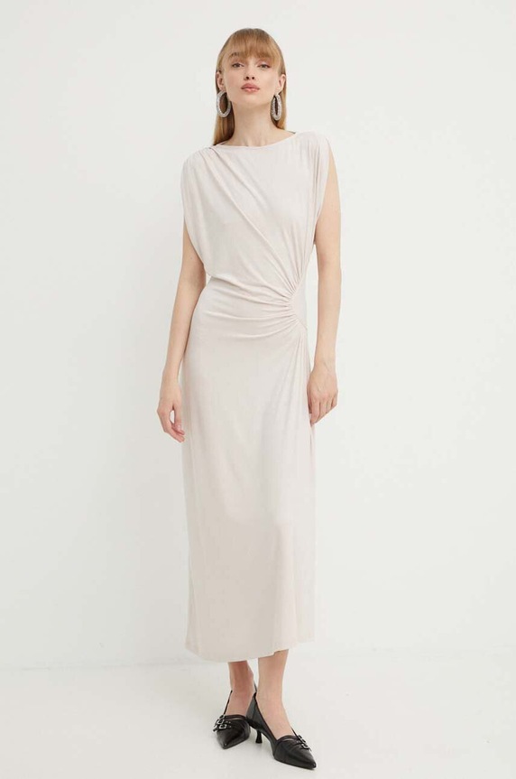 IRO rochie midi bej WM33KEALLEE