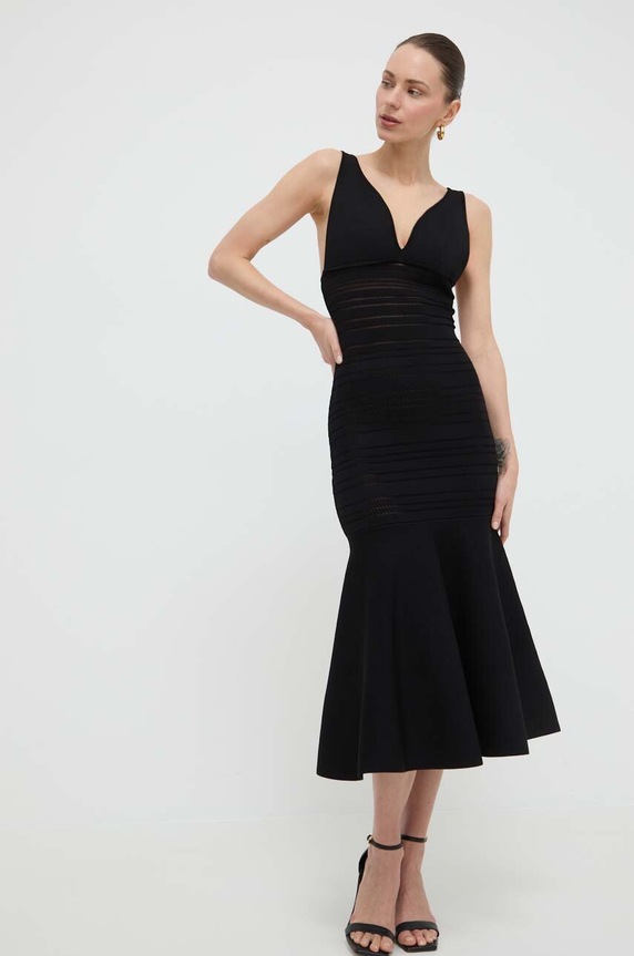 Φόρεμα Victoria Beckham με ελαστάν μαύρο 1224KDR005528A