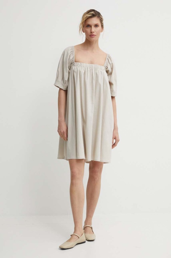 Gestuz vászon ruha 10909293 bézs SS24