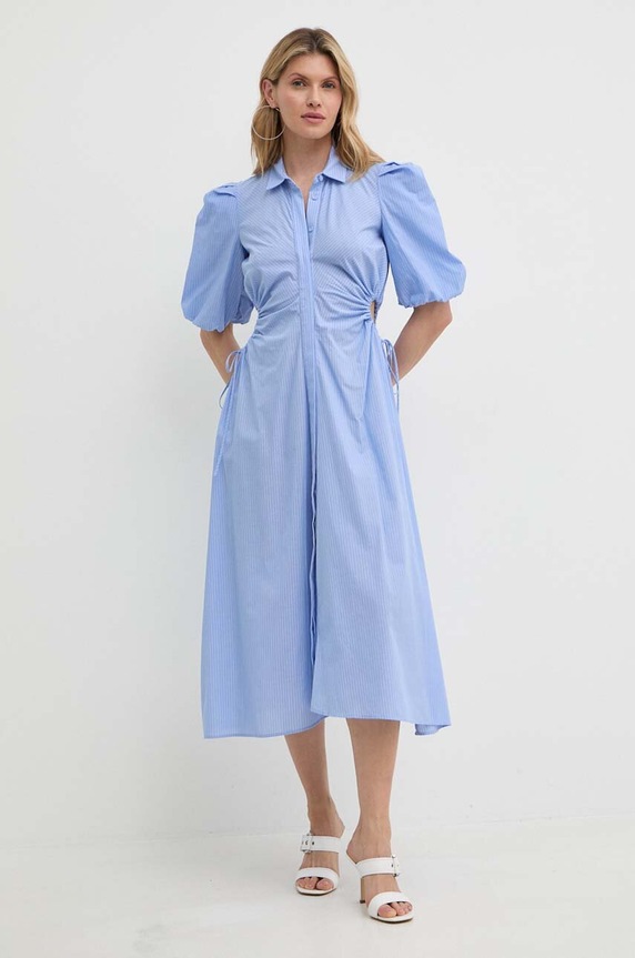 Βαμβακερό φόρεμα Bardot STRPE STRPE 57347DB3.BLUE.STRPE μπλε SS24