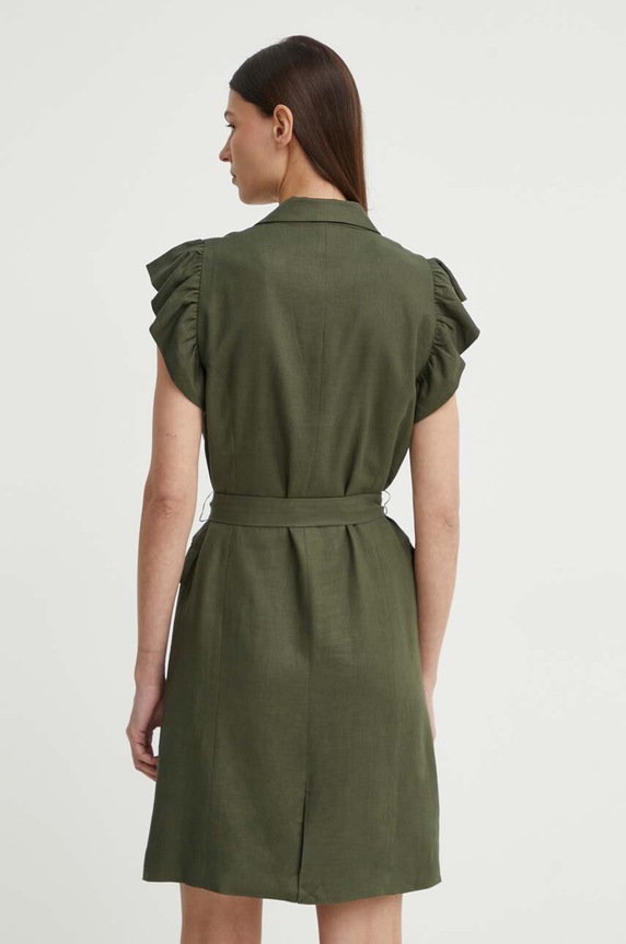 Oblečenie Šaty s prímesou ľanu Bruuns Bazaar OxalisBBGaia dress BBW3939 zelená