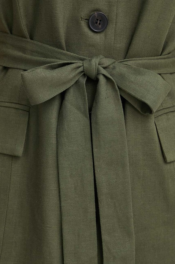 Šaty s prímesou ľanu Bruuns Bazaar OxalisBBGaia dress BBW3939 zelená