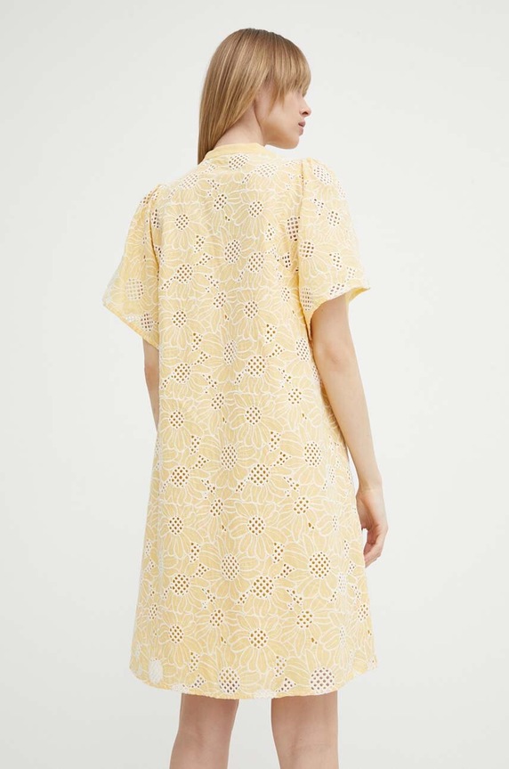 Ρούχα Βαμβακερό φόρεμα Bruuns Bazaar WoodbineBBJulia dress BBW3948 κίτρινο