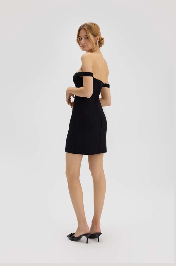 Ρούχα Φόρεμα Saint Body OFF SHOULDER MINI DRESS BLACK SB.528 μαύρο