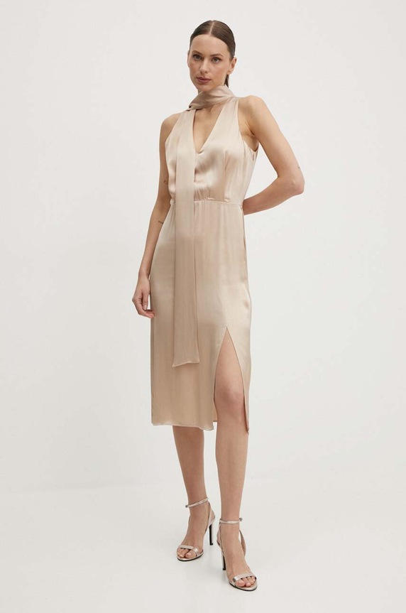 Φόρεμα Sisley 4S7BLV06I μπεζ SS24