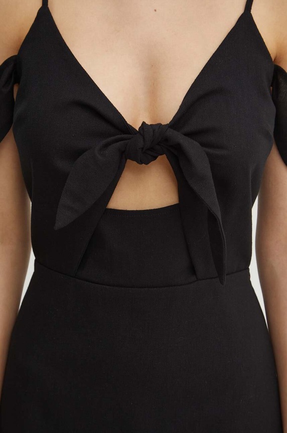 Ленена рокля Never Fully Dressed Cassie Dress NFDDR1420 черен