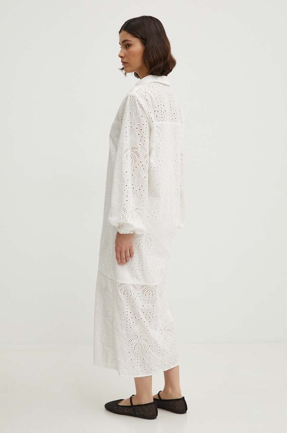 Never Fully Dressed sukienka bawełniana Jenna Shirt dress NFDDR1349 biały SS24