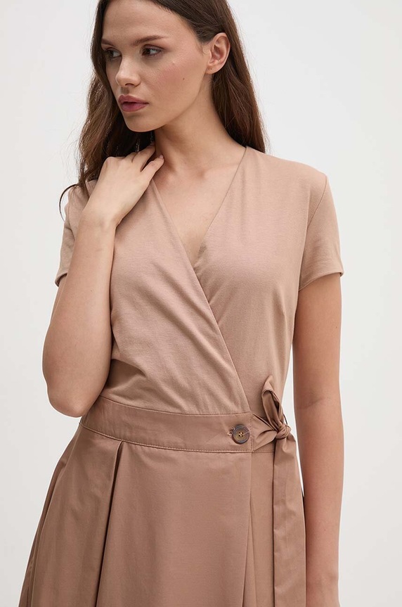 Sandro Ferrone rochie din bumbac bej SFS18XBDRAGUSA