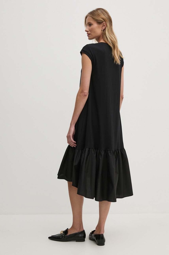 Βαμβακερό φόρεμα Sandro Ferrone SFS7XBDMIRANY μαύρο SS24