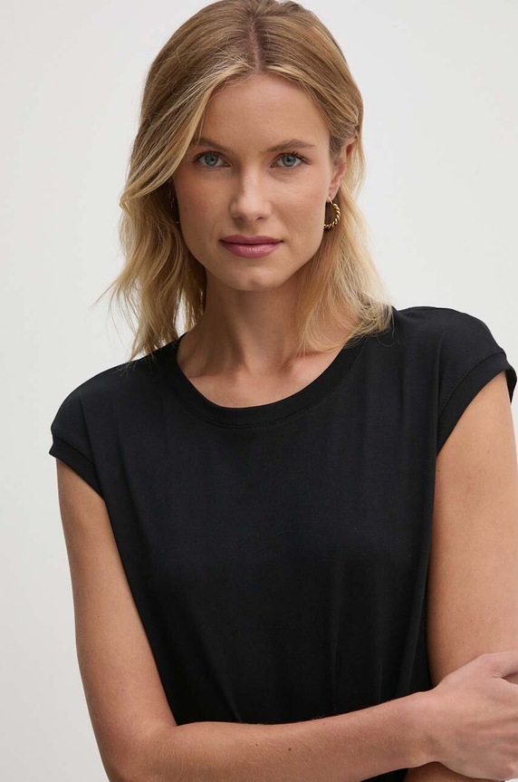 Βαμβακερό φόρεμα Sandro Ferrone SFS7XBDMIRANY μαύρο