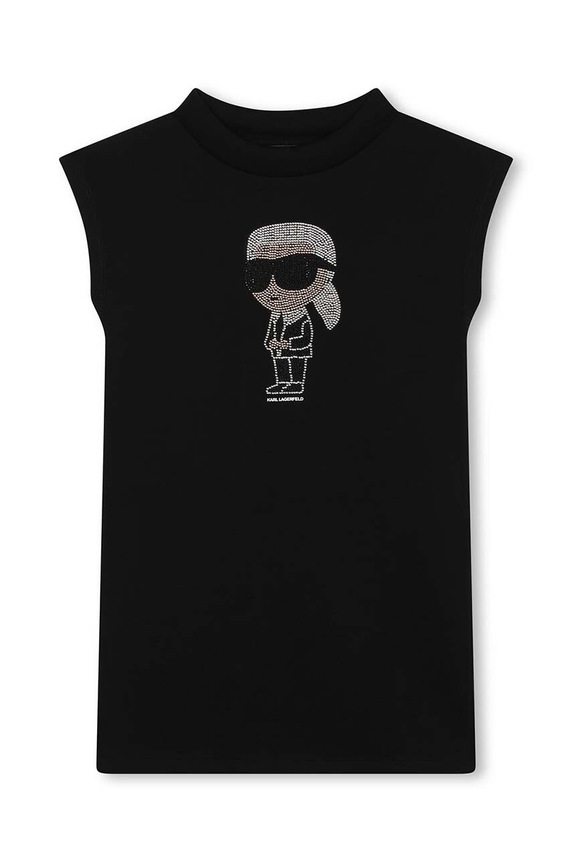 Dievčenské šaty Karl Lagerfeld pletenina čierna Z30076.114.150