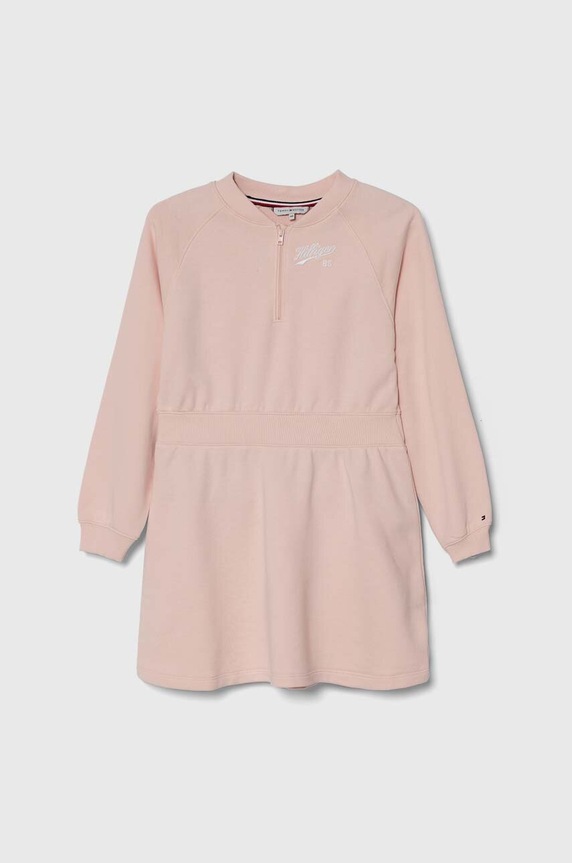 Otroška obleka Tommy Hilfiger Pletenina roza KG0KG07787.PPYH