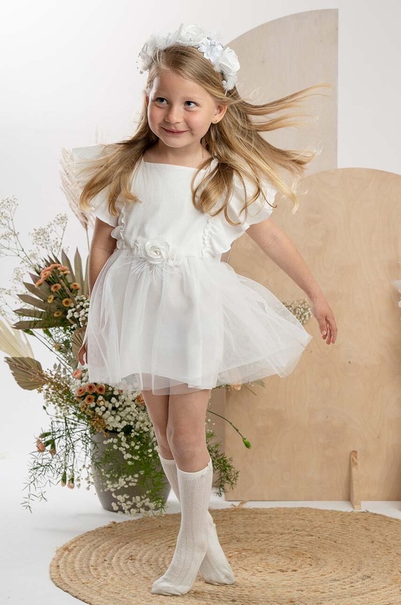 Jamiks sukienka bawełniana dziecięca JUDITH.II.Suk.JLG077.G beżowy