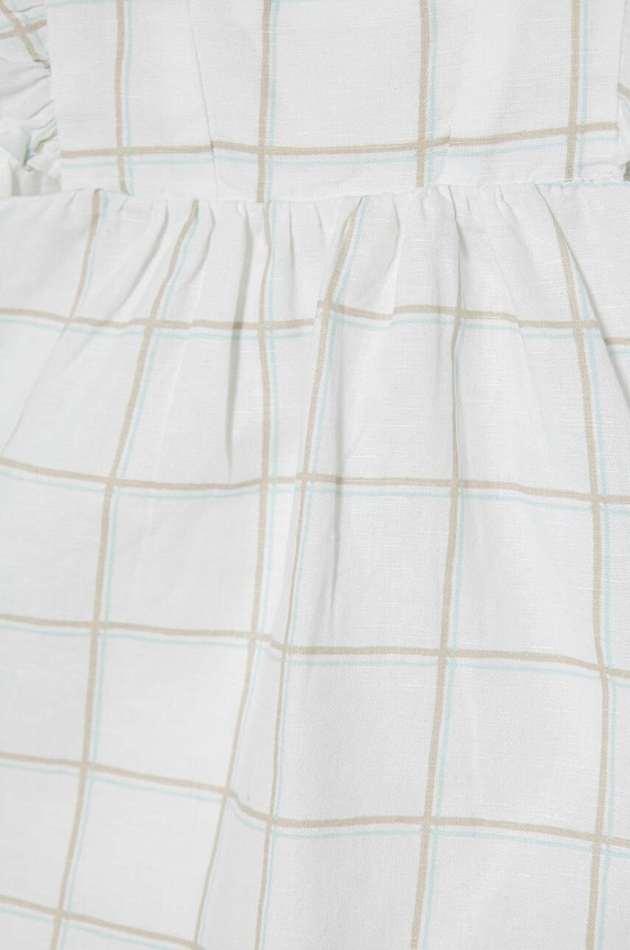 Dievča Ľanové šaty pre bábätká United Colors of Benetton 4YP7AV00G.W.Seasonal biela