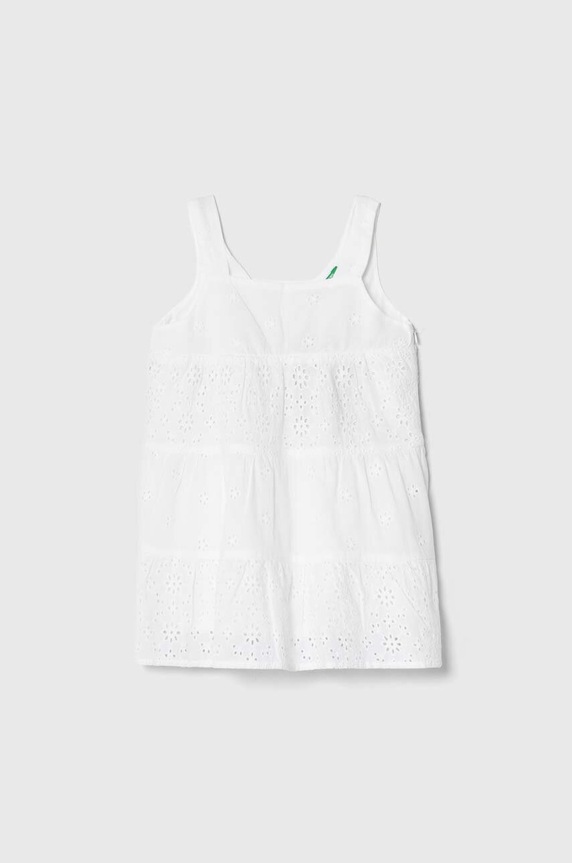United Colors of Benetton rochie din bumbac pentru copii mini alb 4ZRLGV01P.P.Seasonal