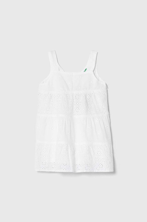 United Colors of Benetton rochie din bumbac pentru copii mini alb 4ZRLGV01P.P.Seasonal