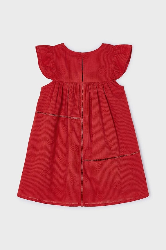 Παιδικό βαμβακερό φόρεμα Mayoral 3930.6F.Mini.PPYH μωβ SS24