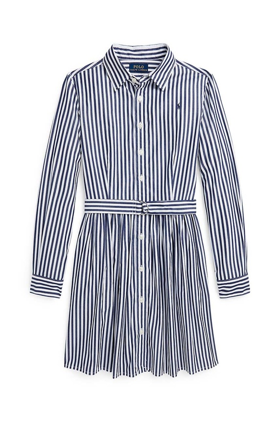 Polo Ralph Lauren sukienka bawełniana dziecięca wzorzyste niebieski 313934134003