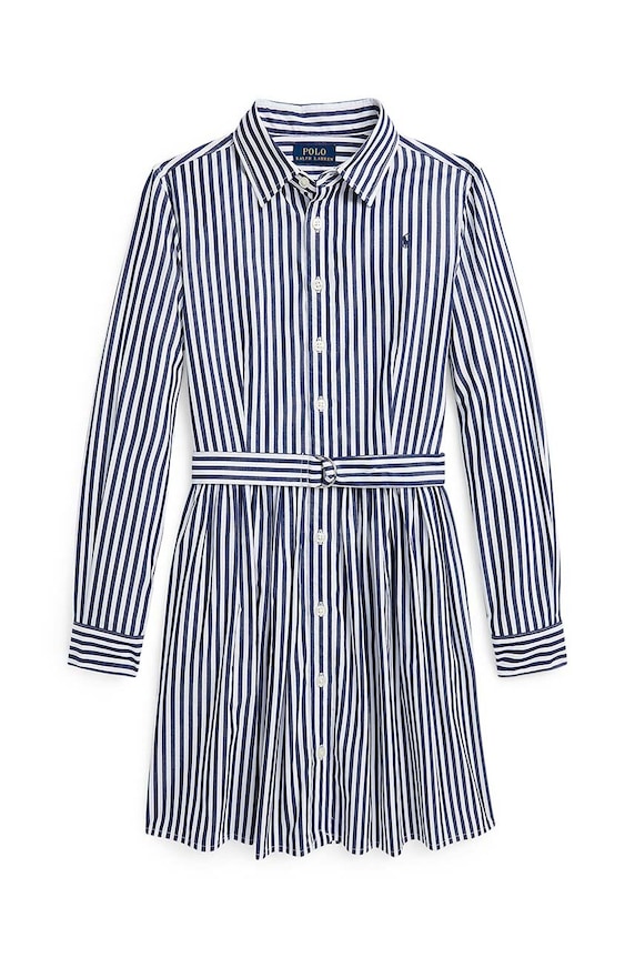 Polo Ralph Lauren sukienka bawełniana dziecięca wzorzyste niebieski 313934134003