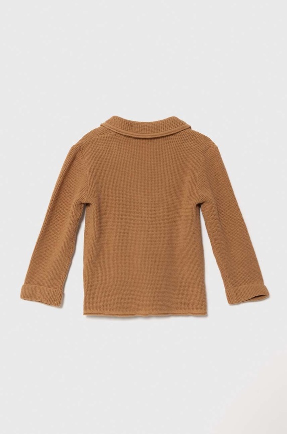 Cardigan s lněnou směsí United Colors of Benetton 1NGJA6005.W.Seasonal hnědá SS24
