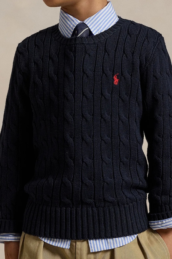 Polo Ralph Lauren sweter bawełniany dziecięcy 322702674060 granatowy
