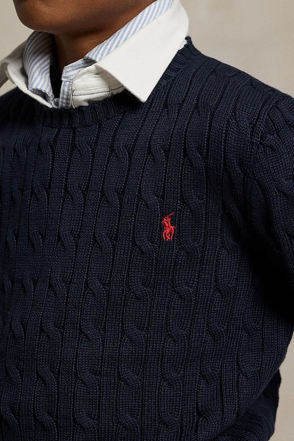 Polo Ralph Lauren pulover de bumbac pentru copii 323702674060 negru