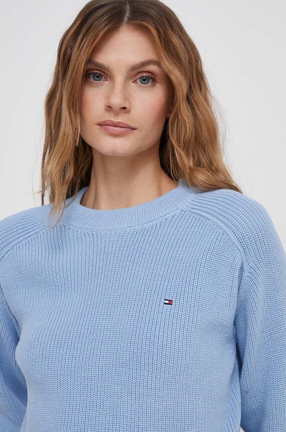 Tommy Hilfiger sweter bawełniany niebieski WW0WW40751