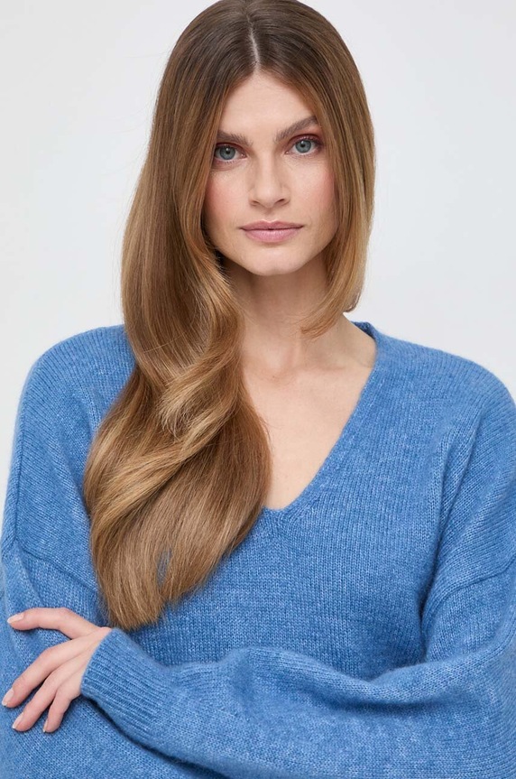 Boss Orange gyapjú pulóver kék 50509995