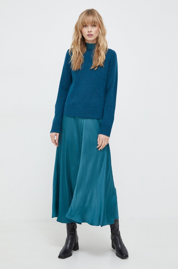 Samsoe Samsoe sweter wełniany CHARLOTTE F23400145 zielony SS24