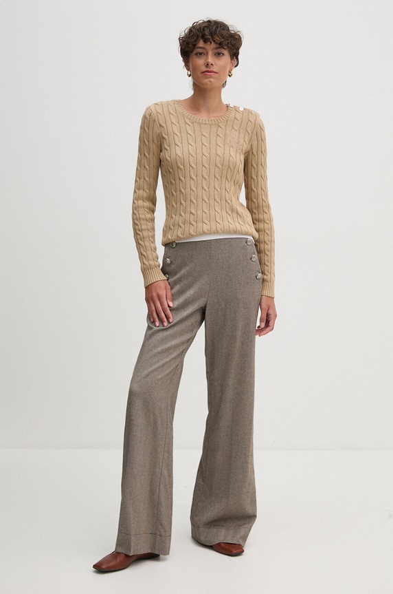 Lauren Ralph Lauren sweter bawełniany 200932223 beżowy AW25