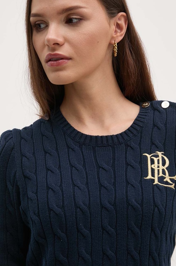 Bavlnený sveter Lauren Ralph Lauren tmavomodrá 200932223