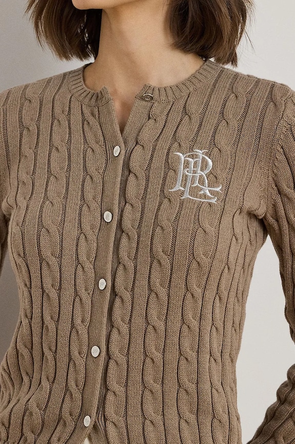 Памучна жилетка Lauren Ralph Lauren бежов 200932225