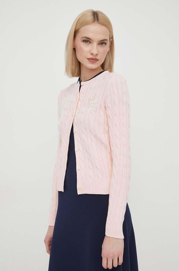 Lauren Ralph Lauren sweter bawełniany bawełna różowy 200932225