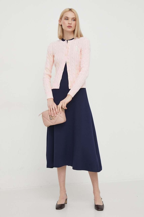 Lauren Ralph Lauren sweter bawełniany 200932225 różowy AA00