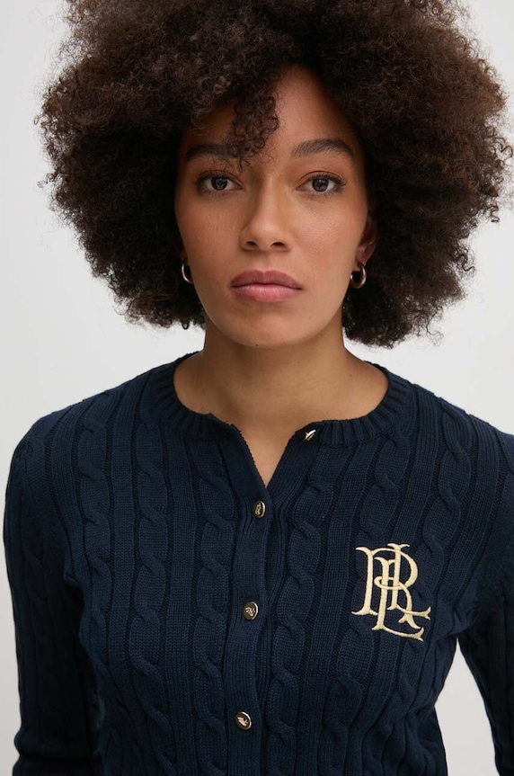 Lauren Ralph Lauren sweter bawełniany granatowy 200932225