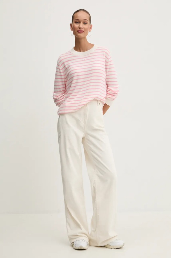 Tommy Jeans sweter DW0DW17254 różowy NC24