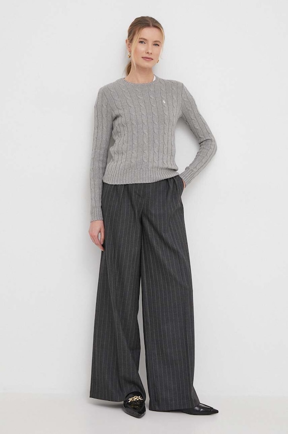 Βαμβακερό πουλόβερ Polo Ralph Lauren 211943903 γκρί AW25