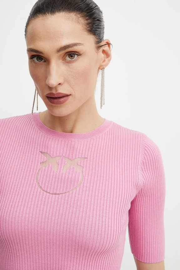 Pinko pulover de mătase roz 102017.A1KW