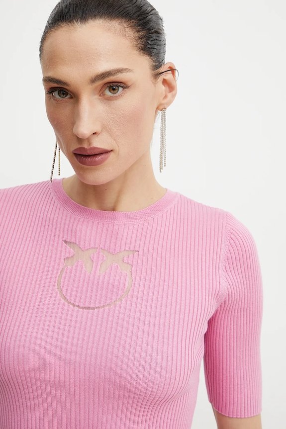 Pinko pulover de mătase roz 102017.A1KW
