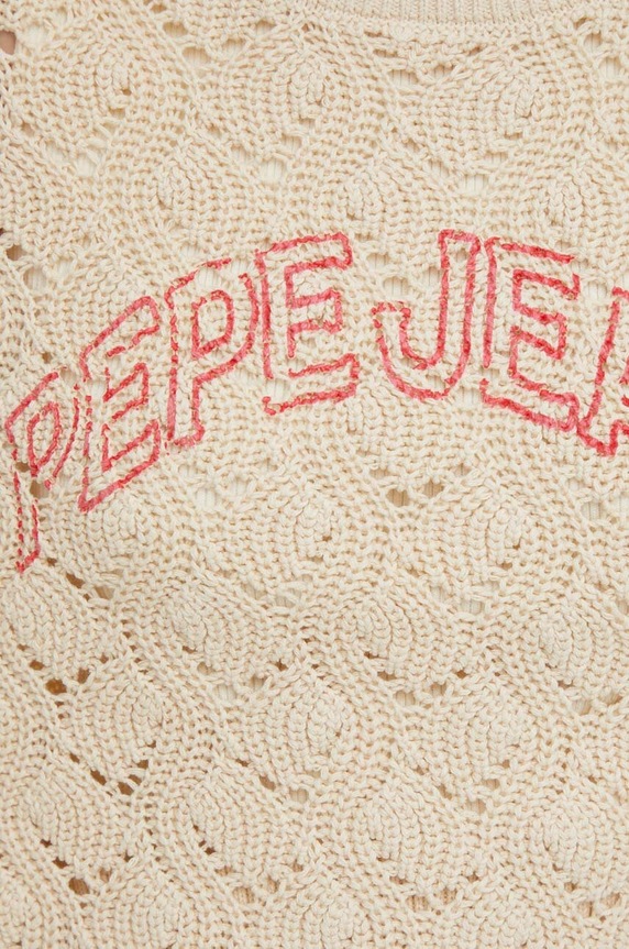 Pepe Jeans pamut pulóver GRACE PL702099 bézs