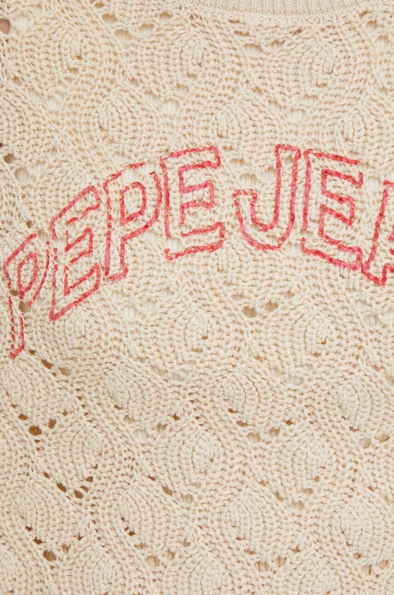 Pepe Jeans pamut pulóver GRACE PL702099 bézs