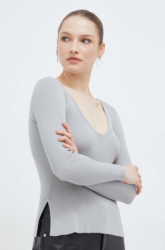 Pulover Max Mara Leisure okrugli srebrna 2416361017600