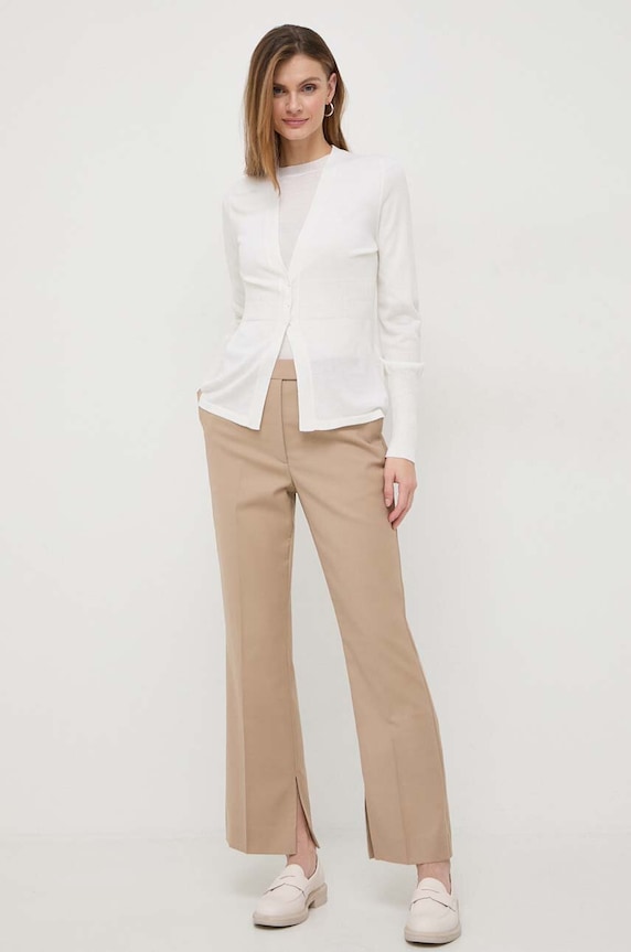 Ruházat Max Mara Leisure gyapjú póló és kardigán 2416381027600 fehér