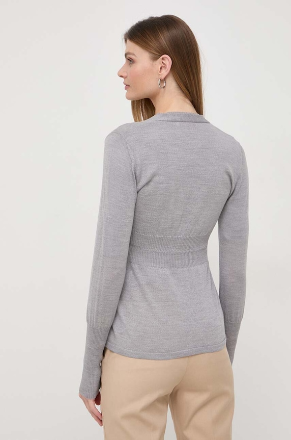 Max Mara Leisure tricou și cardigan de lână gri 2416381027600