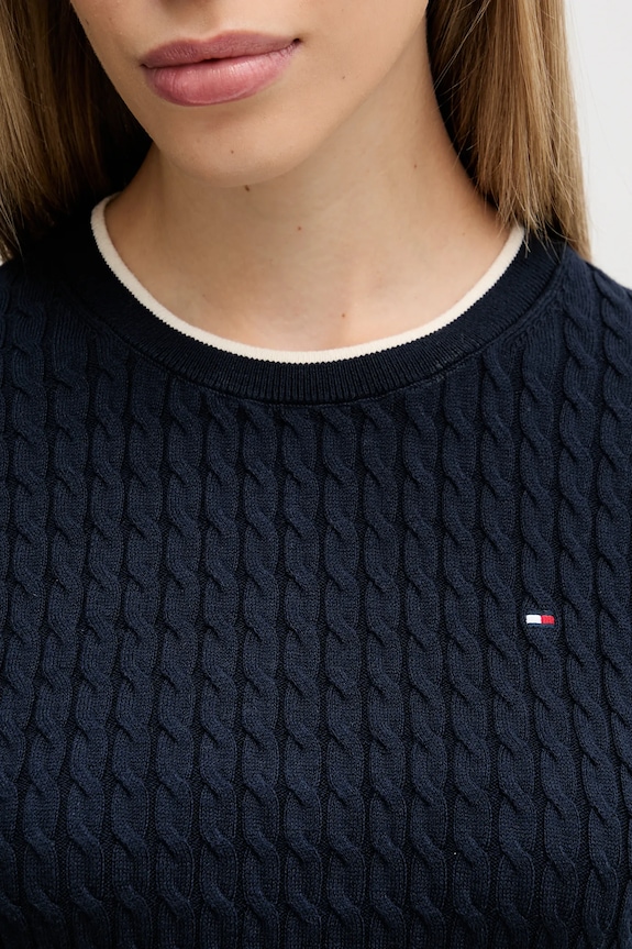 Tommy Hilfiger sweter bawełniany WW0WW41787 granatowy