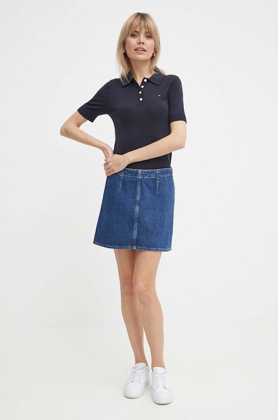Tommy Hilfiger pulóver WW0WW37937 sötétkék SS24