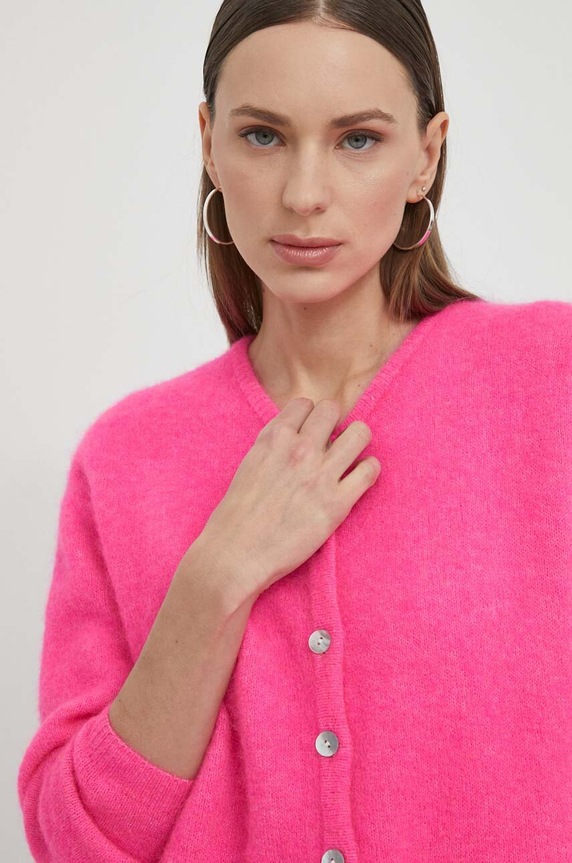 Volnena jopica American Vintage GILET ML COL ROND roza VITO19EH23