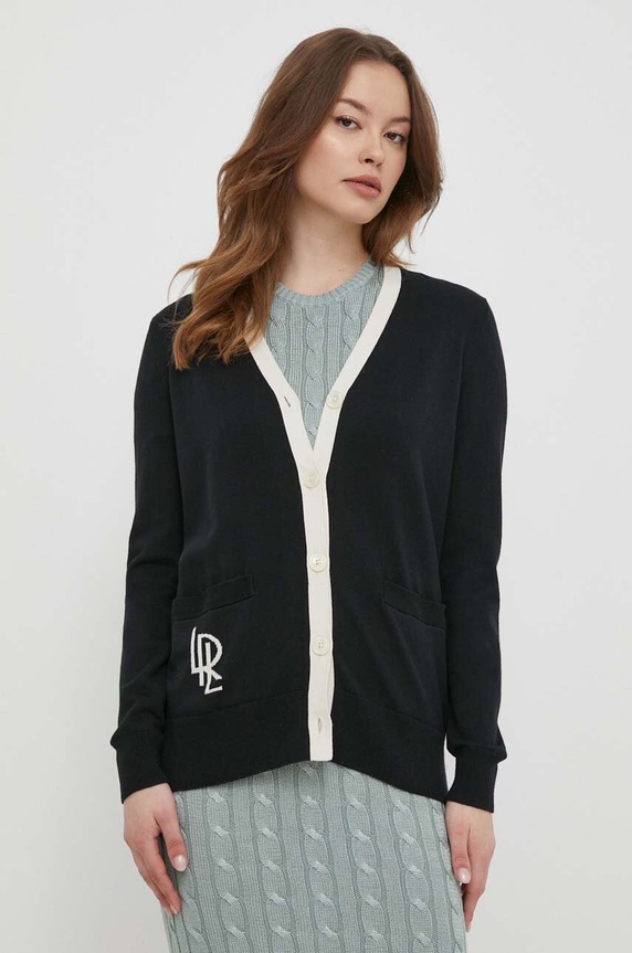 Lauren Ralph Lauren kardigán vékony fekete 200933169